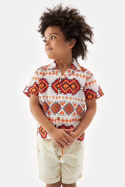 Nebbati Bg Store Boy's Patterned Shirt 23Ss2Nb3616