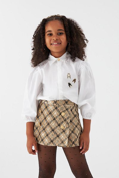 Tyess تنورة بناتي منقوشة من Bg Store 22fw0tj4311