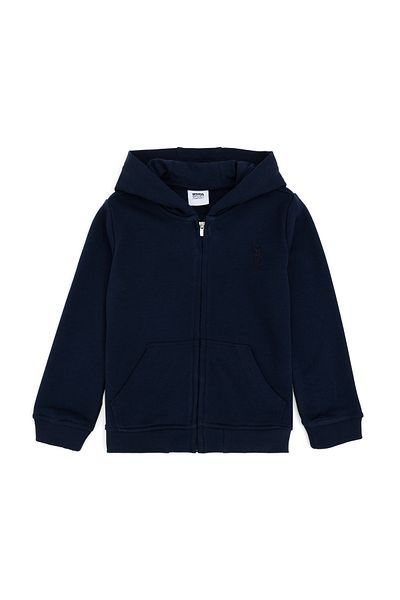 U.S. Polo Assn. Тъмносин базов суичър с цип за момче 50289144 -Vr033