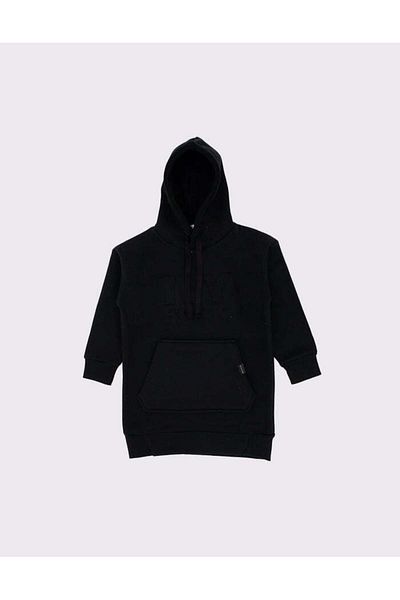 rg kidsstore Children's Hooded Sweat Dress with Embossed Print Detail