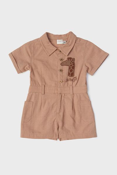 Layette BG Store Baby Boy Beige Jumpsuit