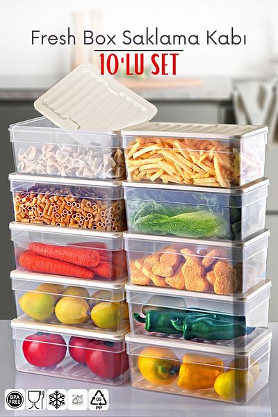 Nandy Home 10 Piece Set Freshbox Storage Container Suitable for Microwave and Diffraction