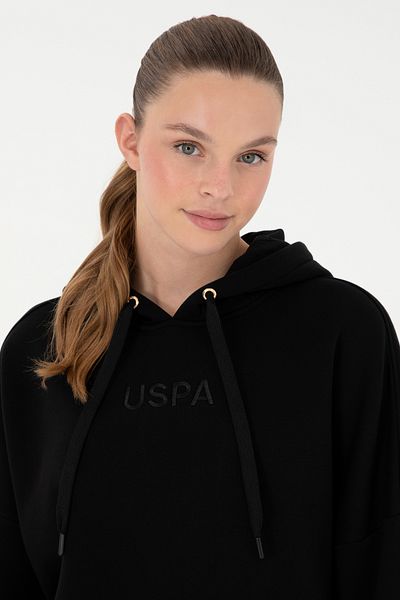 U.S. Polo Assn. Hanorac negru cu glugă pentru femei 50292370 -vr046