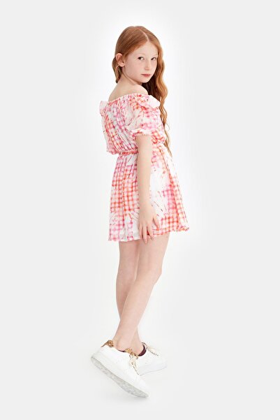 Tyess Bg Store Kız Çocuk Desenli Elbise 23ss0tj4910