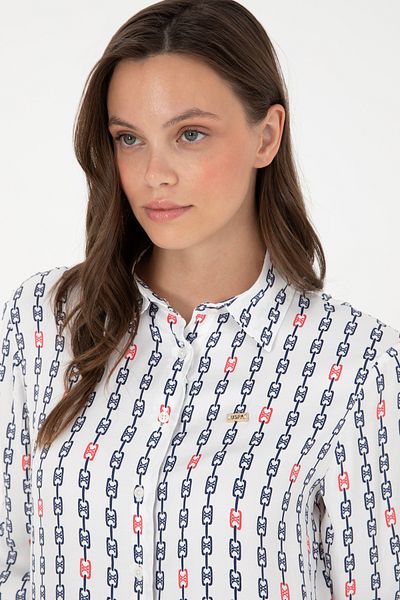U.S. Polo Assn. Γυναικείο Κρεμ μακρυμάνικο πουκάμισο 50296177-vr071