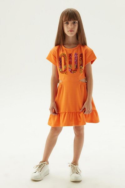 Tyess Rochie portocalie pentru fete BG Store