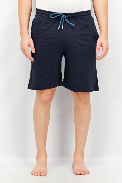 TailorByrd Men Drawstring Plain Sleepwear Shorts, Navy