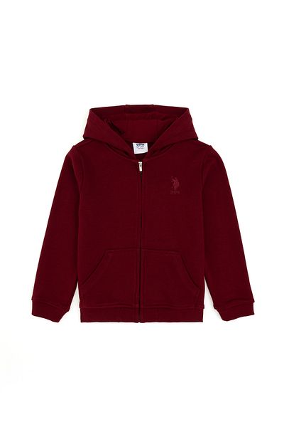 U.S. Polo Assn. Базов суичър с цип в бордо за момче 50289144 -Vr014