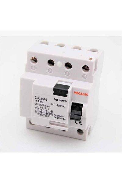Megalec ZGL360-I - 4P 40A 300mA حماية التيار المتبقي، 3P+N