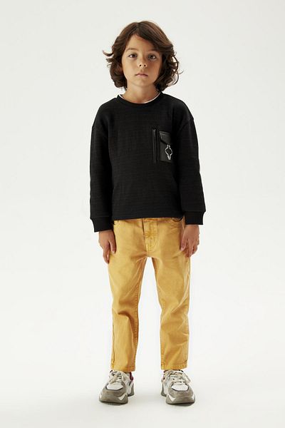 Nebbati Bg Store Senffarbene Hose für Jungen 23fw1nb3243