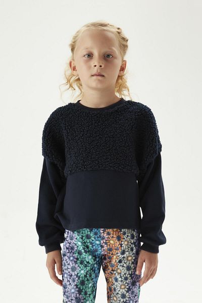 Tyess Bg Store Girl's Navy Blue Sweatshirt 23Fw0Tj4419