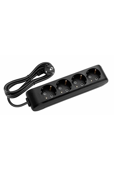VİKO Viko Multi-let Siyah Dörtlü Priz Topraklı Kablolu Çocuk Korumalı 2 Mt