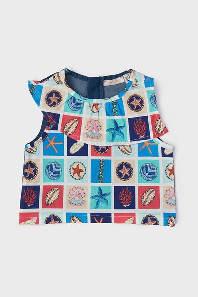 GB Baby BG Store بلوزة منقوشة للفتيات الصغيرات