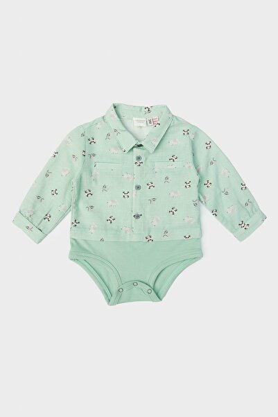 Layette Bg Store Erkek Bebek Desenli Gömlek 23fw0lt8602