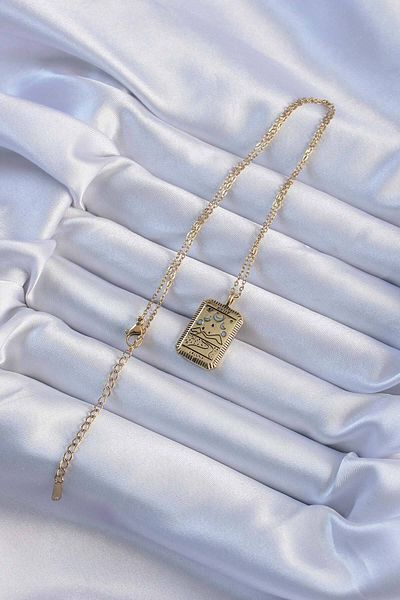 Skygo 316L Steel Chain Antique Gold Color Moon Figure Tarot Necklace - Tj-Bko9221