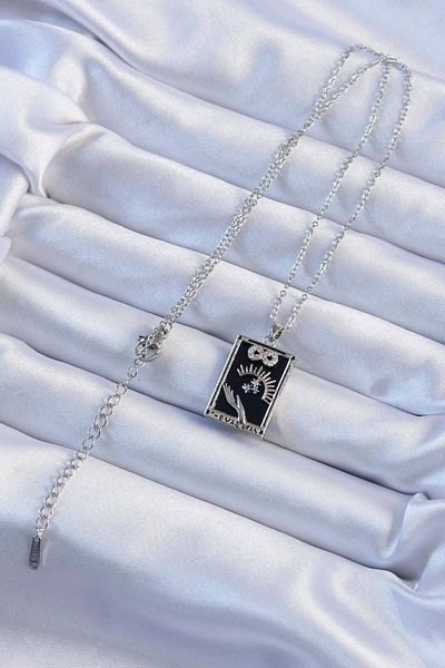 Skygo 316L Steel Chain Silver Color Zircon Cubic Zirconia Infinity Figure Tarot Necklace - Tj-Bko9251