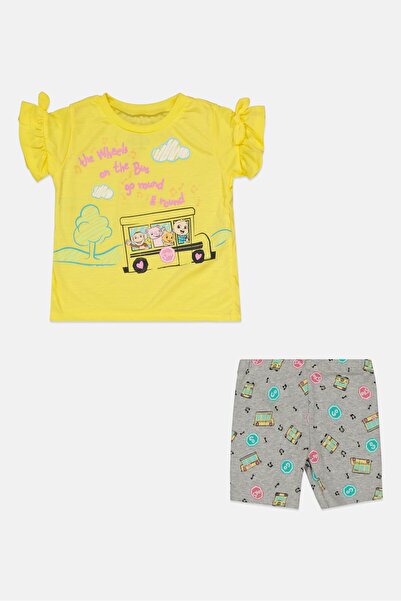 Cocomelon Toddler Girl 2 Pieces Graphic Print Top And Short Set, Yellow Combo