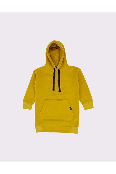 rg kidsstore Children's Hooded Sweat Dress with Embossed Print Detail