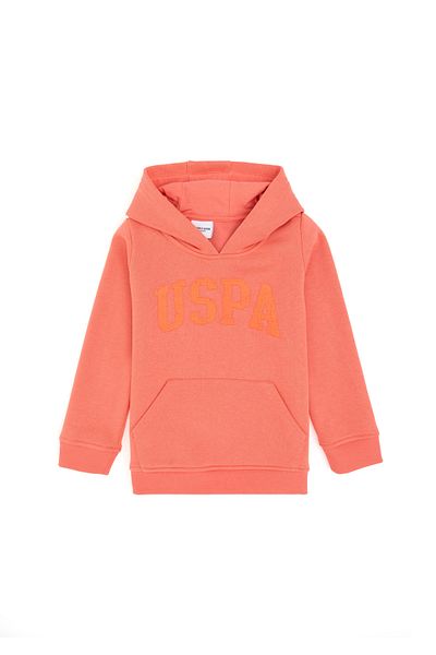 U.S. Polo Assn. Pomegranate Flower Patterned Hooded Girl's Sweatshirt - 50292512 -Vr239