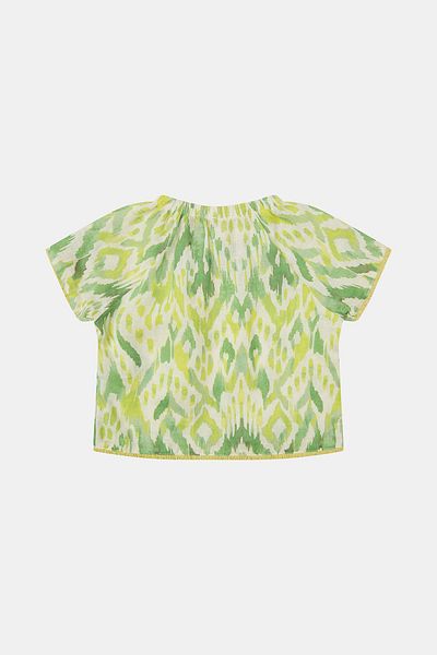 GB Baby Bg Store بلوزة منقوشة للفتيات الصغيرات 23ss0bg2541