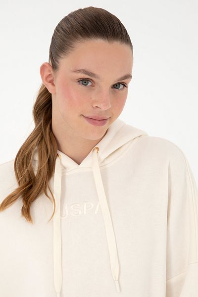 U.S. Polo Assn. Hanorac crem cu glugă pentru femei 50292370 -vr071