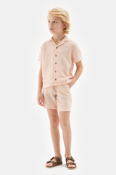 Nebbati Bg Store Boys' Patterned Shirt 23Ss2Nb3618