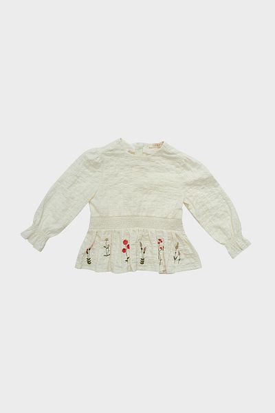 GB Baby Bg Store Baby Girl Ecru Blouse 22fw1bg2609