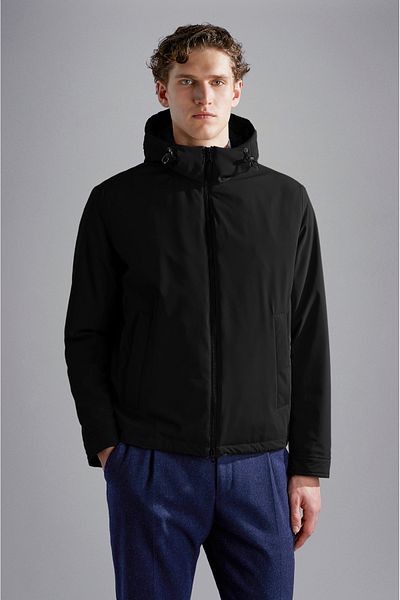 PAUL&SHARK Men's Hooded Zipper Closure Pocket Long Sleeve Black Jacket 14312017 -011