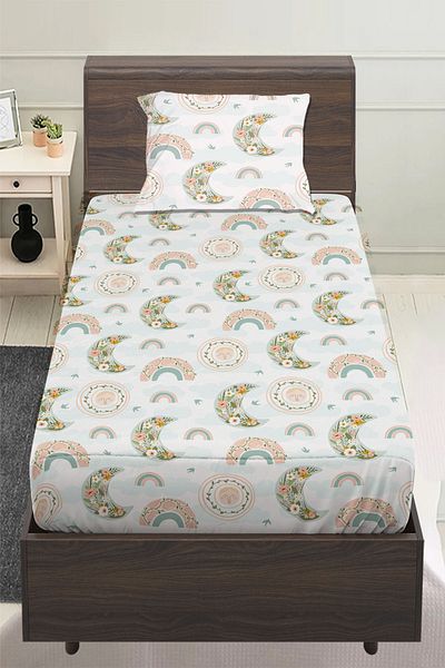 Else Dekor Boho Rainbow μοτίβο για κορίτσια μονό σεντόνι ελαστικό σεντόνι 100x200cm