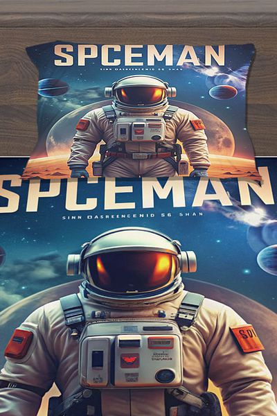 Else Dekor Set de cearșafuri elastice căptușite pentru copii cu model astronaut Space Planet 100x200cm