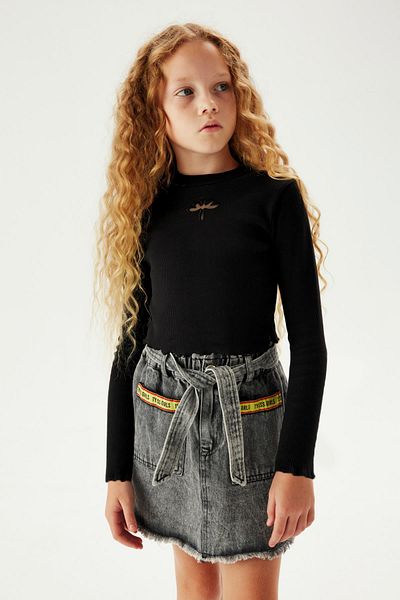 Tyess Tricou negru pentru fete Bg Store 23fw0tj4518