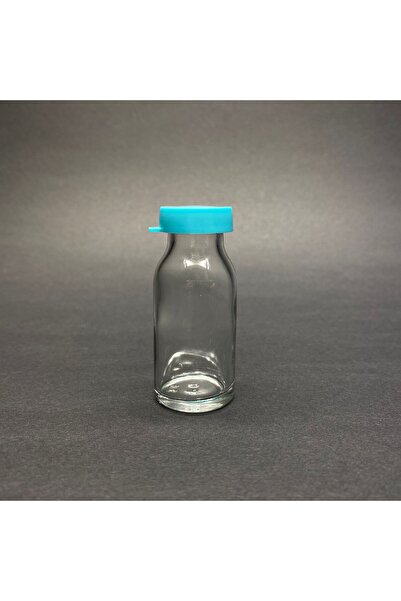 Juniberry 6 Adet Çok Amaçlı Boş Turkuaz Kapak Şeffaf Mini Cam Şişe Şişesi Kap...