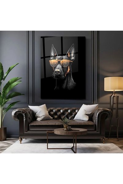 Generic Brand Tablou - Doberman cu ochelari - Doberman - Tablou - Decor de pe...