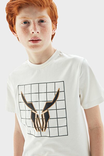 Nebbati Bg Store Boy's Ecru T-Shirt 23Pfwnb3506