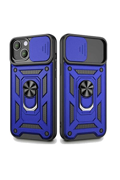 Smart Tech Apple iPhone 13 Uyumlu Kızaklı Kamera Korumalı Tank Kılıf