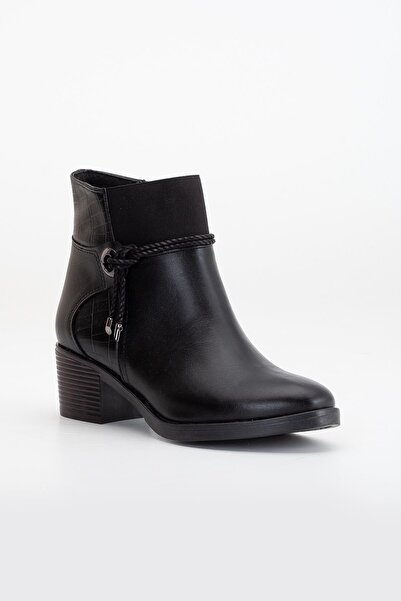 Dilimler Ayakkabı Μαύρες καθημερινές γυναικείες μπότες με τακούνι - ελαστικό λαιμό και χοντρό τακούνι