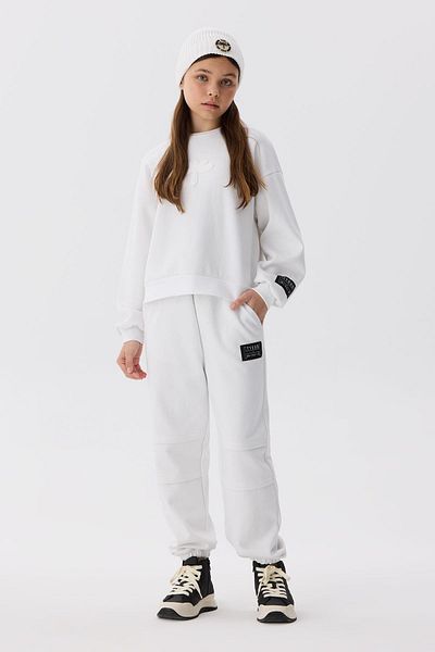 Tyess Pantaloni de sport albi pentru fete Bg Store