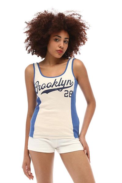 TF The Fancy For You Fancy Women's Thick Strap Brooklyn Printed Garni Detailed Corduroy Tank Top
