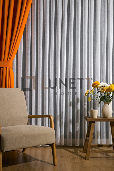 LUNETT HOME FOLDET KETEN SIK PİLELİ 1x3 TÜL PERDE SALON BALKON MUTFAK TÜLÜ