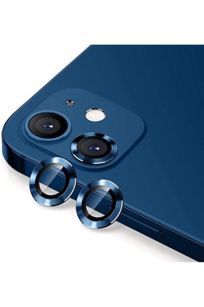 POWELL Iphone 11 - 12 - 12mini Uyumlu Için Kamera Koruyucu Cam Lens Metal Çer...