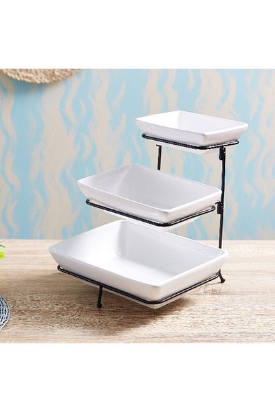 Home Box Nova 3-Tier Rectangular Serving Set