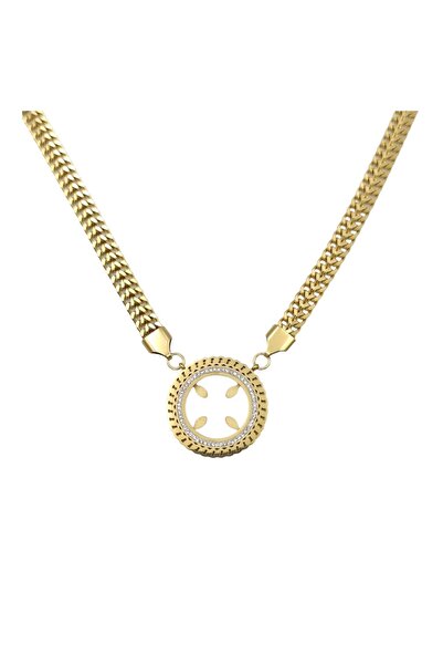 Güler Yüzlü Silver يمكن ربط قلادة سلسلة مزدوجة من الفولاذ