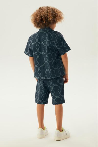 Nebbati BG Store Boy's Navy Blue πουκάμισο