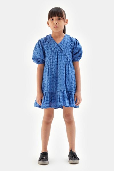 Tyess بي جي ستور فستان بناتي أزرق 23ss1tj4921