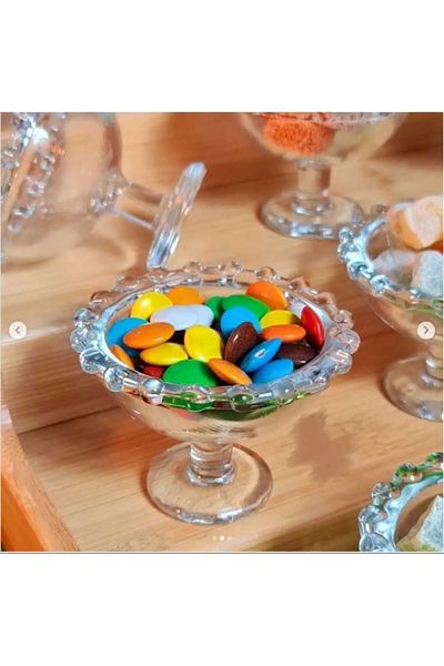 Rayan 6-Piece Crystal Stone Footed Beaded Glass Presentation Bowl Turk-Trk3023 - Lkm7461-1127