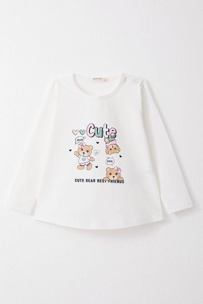 Breeze Printed Set with Cute Tights for 9-3 Years Old Baby Girl - White