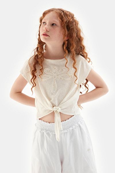 Tyess Bg Store Girl Beige Tshirt 23ss2tj4538