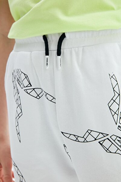 Nebbati Bg Store Boy's White Sweatpants 23Pssnb3201