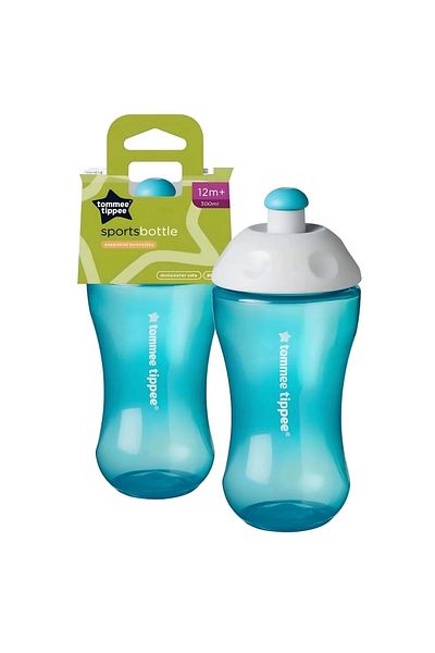 tommee tippee 12m Blue Children's Water Bottle Sporty Glass