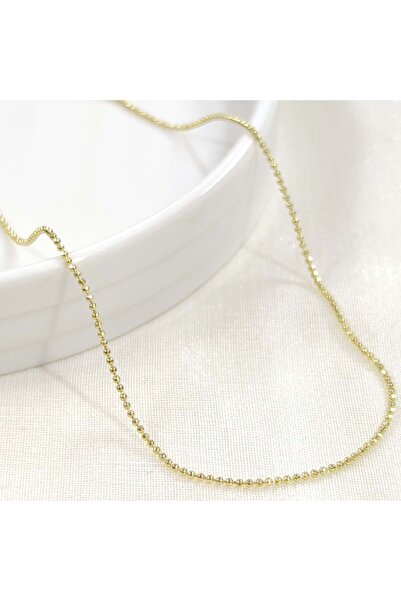 Güler Yüzlü Silver XUPING 1 MM MİNİ TOP TOP ZİNCİR KOLYE GOLD 43+4 CM